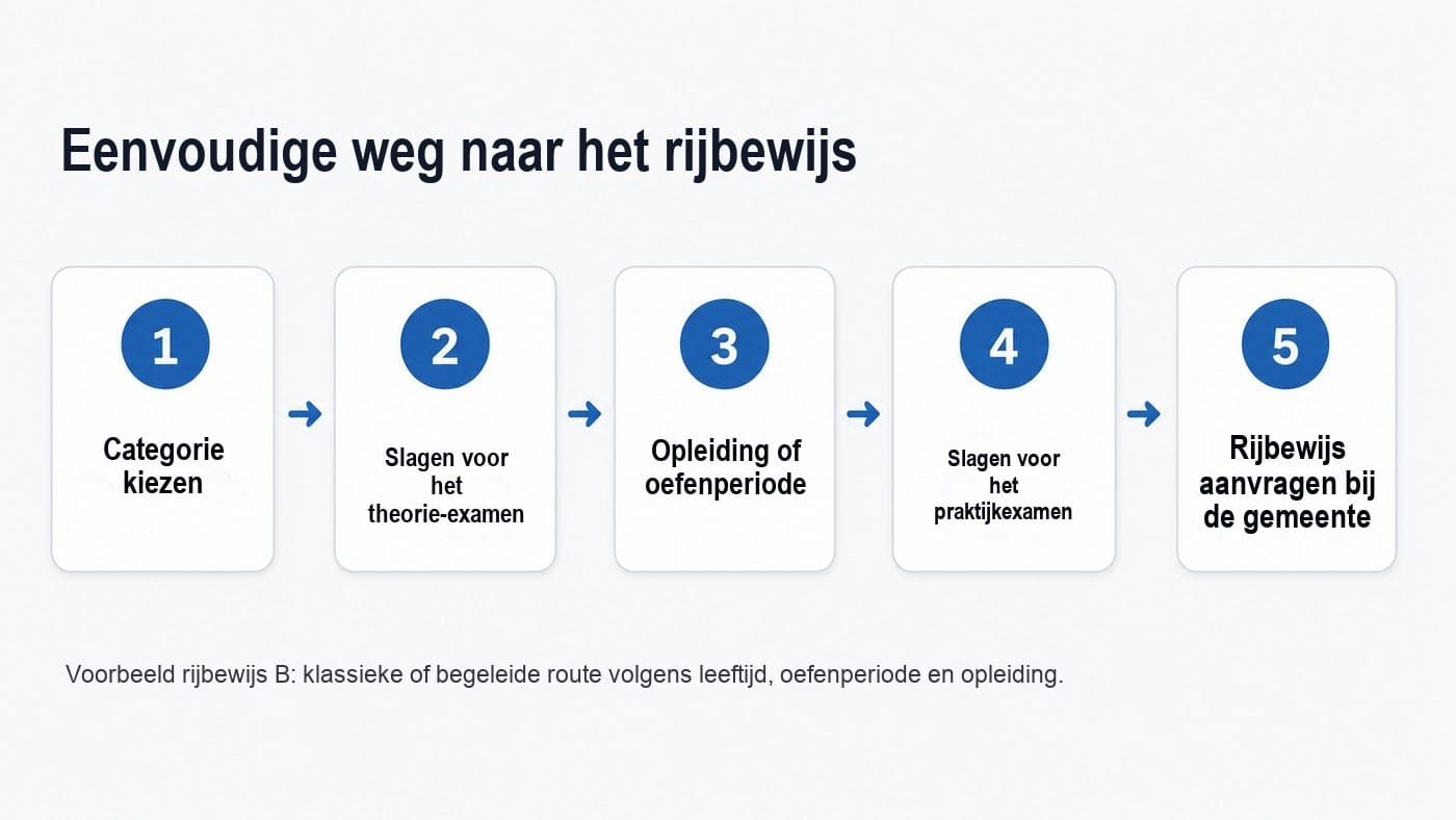Algemeen traject om een rijbewijs te behalen