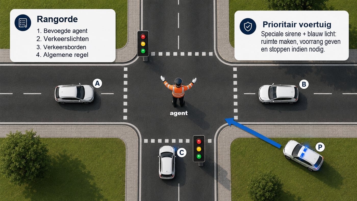 Verkeerslichten, bevoegd persoon en prioritaire voertuigen