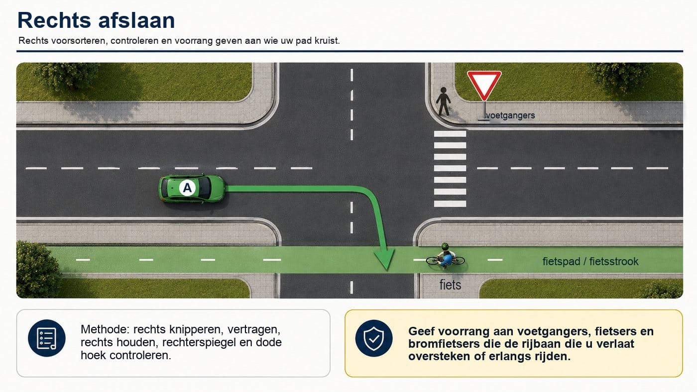 Rechts afslaan: volledige methode