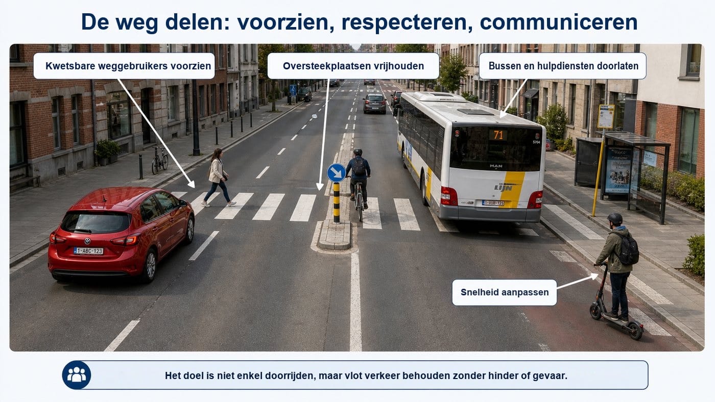 De weg delen