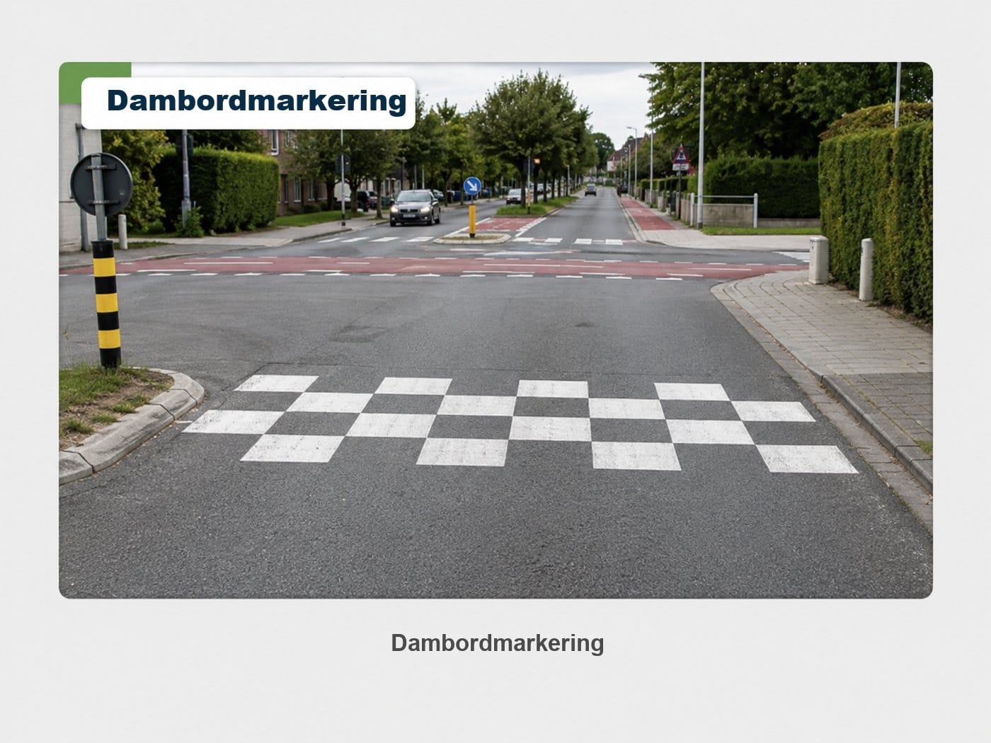 BUS-rijstrook/voorbehouden zone — Dambordmarkeringen