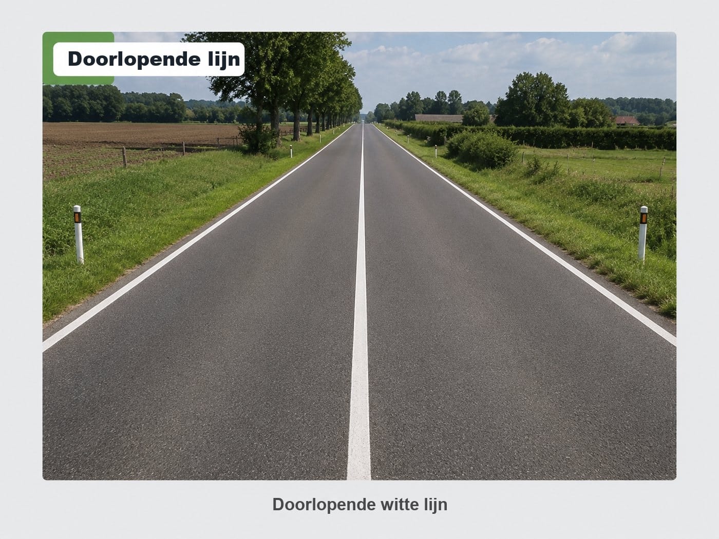 Lijnen die de rijstroken aangeven