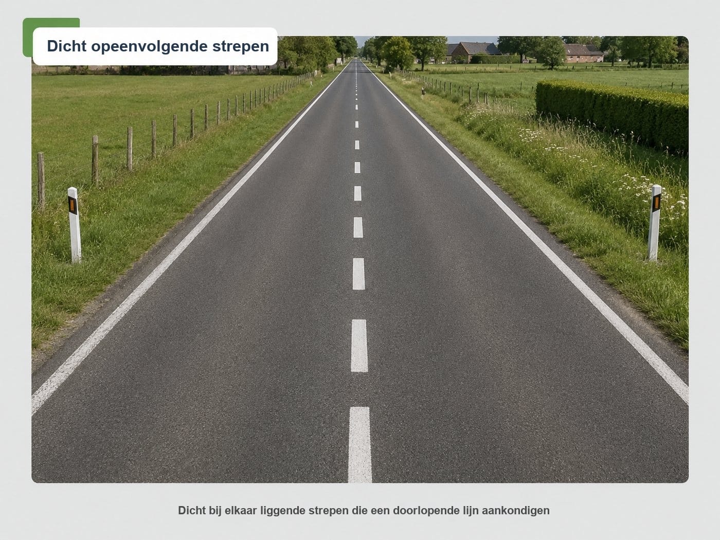 Onderbroken witte lijn