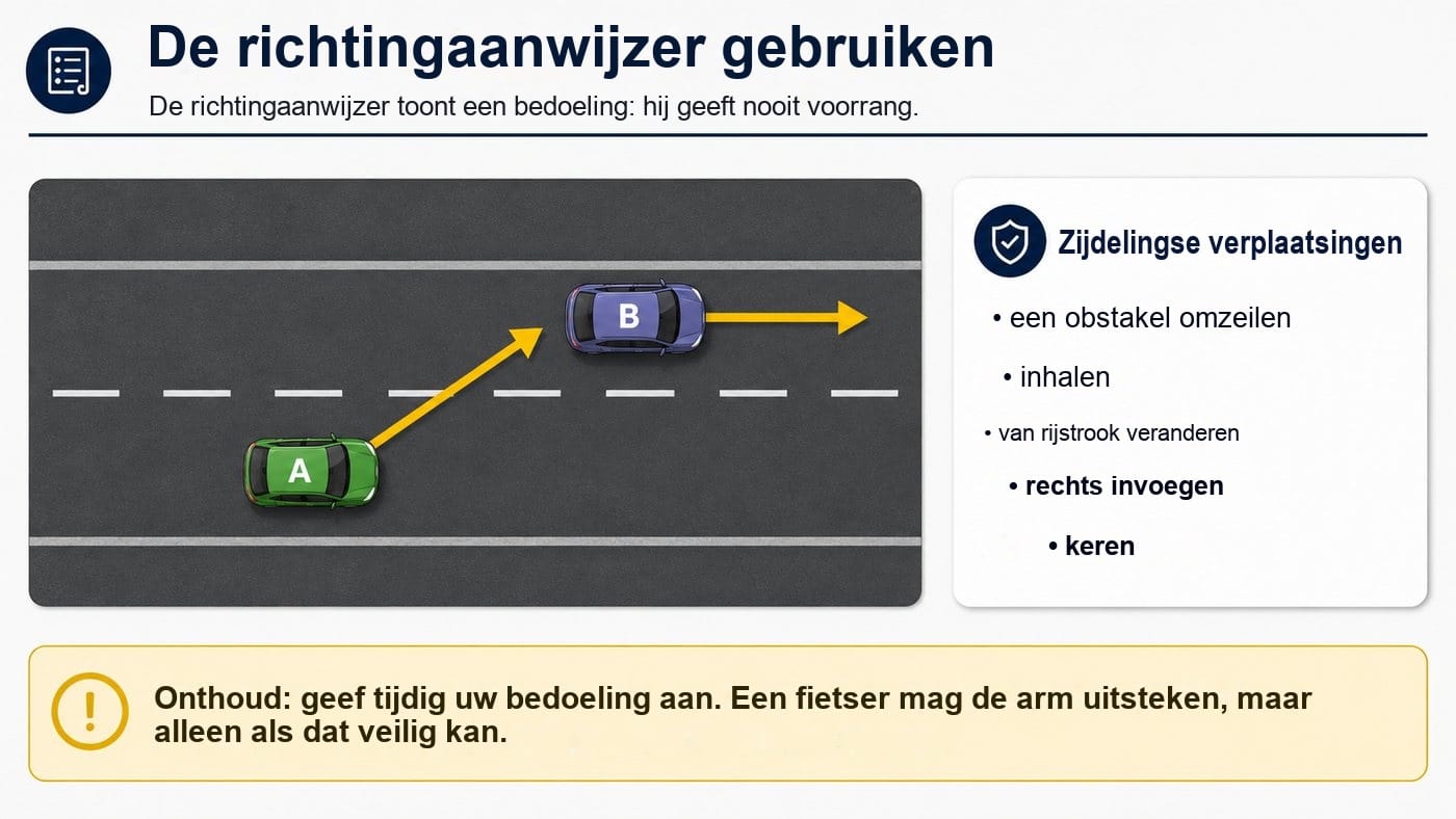 De richtingaanwijzer gebruiken