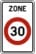 F4a — Begin van een zone waar de snelheid tot 30 km/h is beperkt