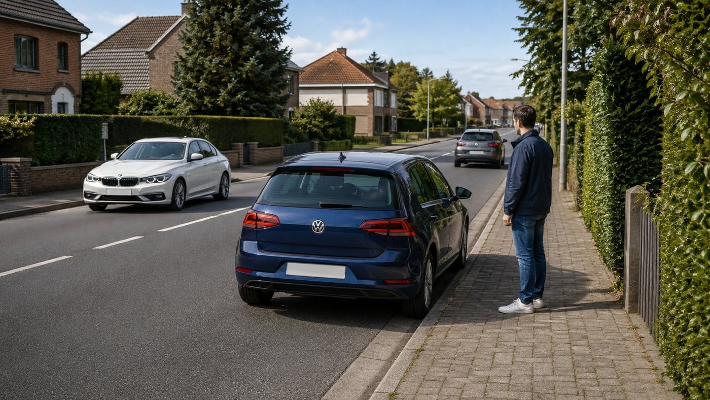 Om een auto lopen alvorens in te stappen