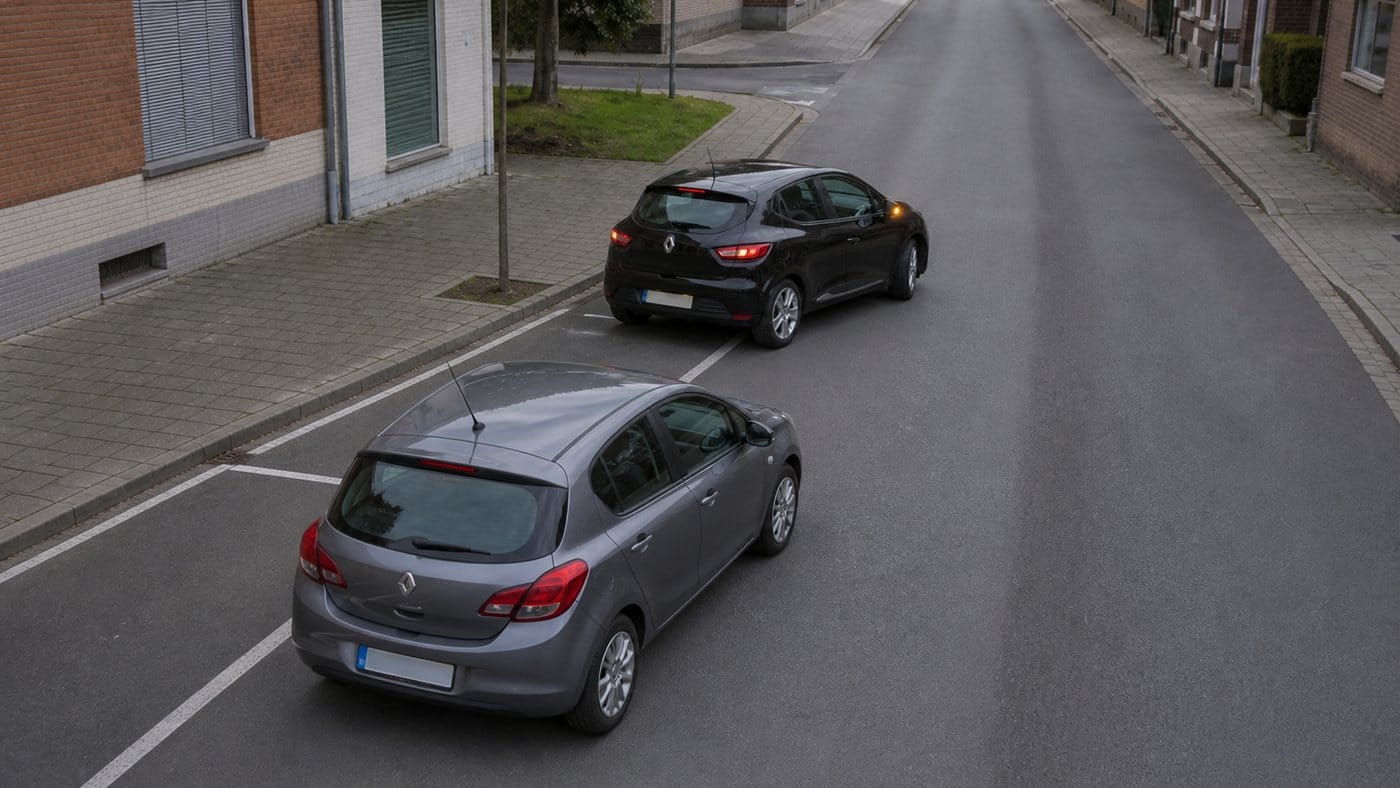 Een parkeerplaats verlaten