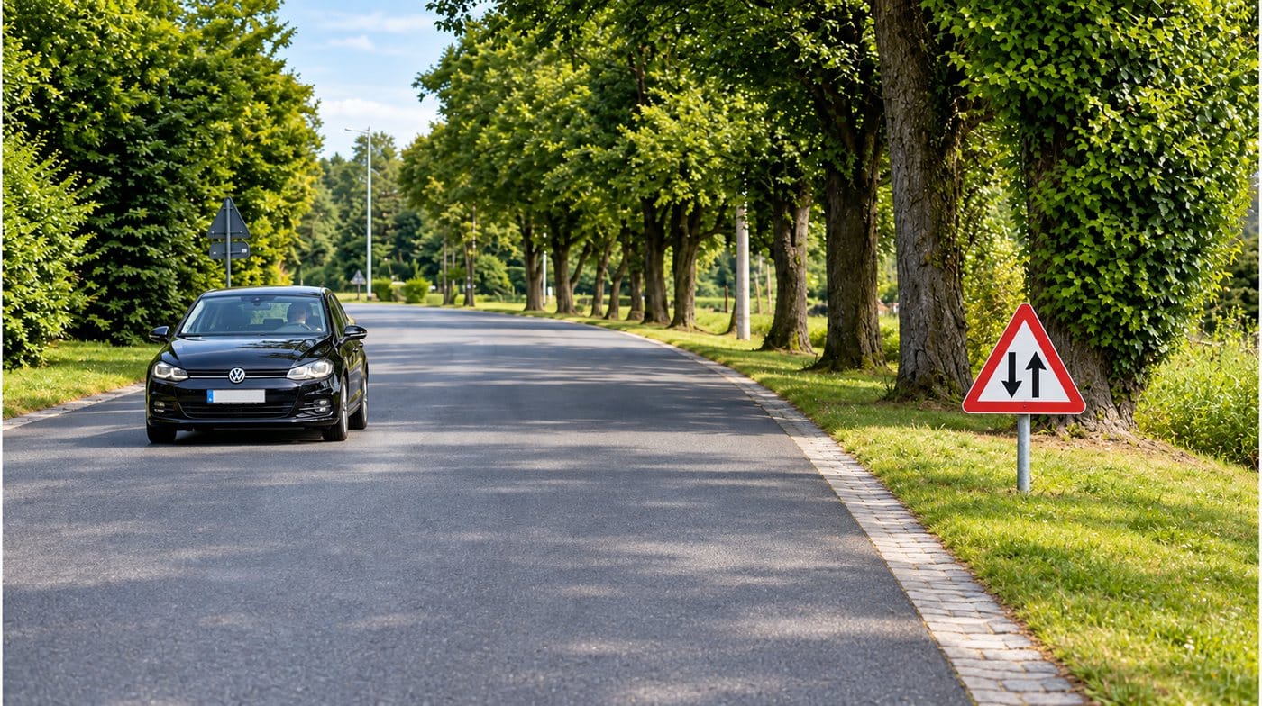 Verkeersbord met een lage onderrand