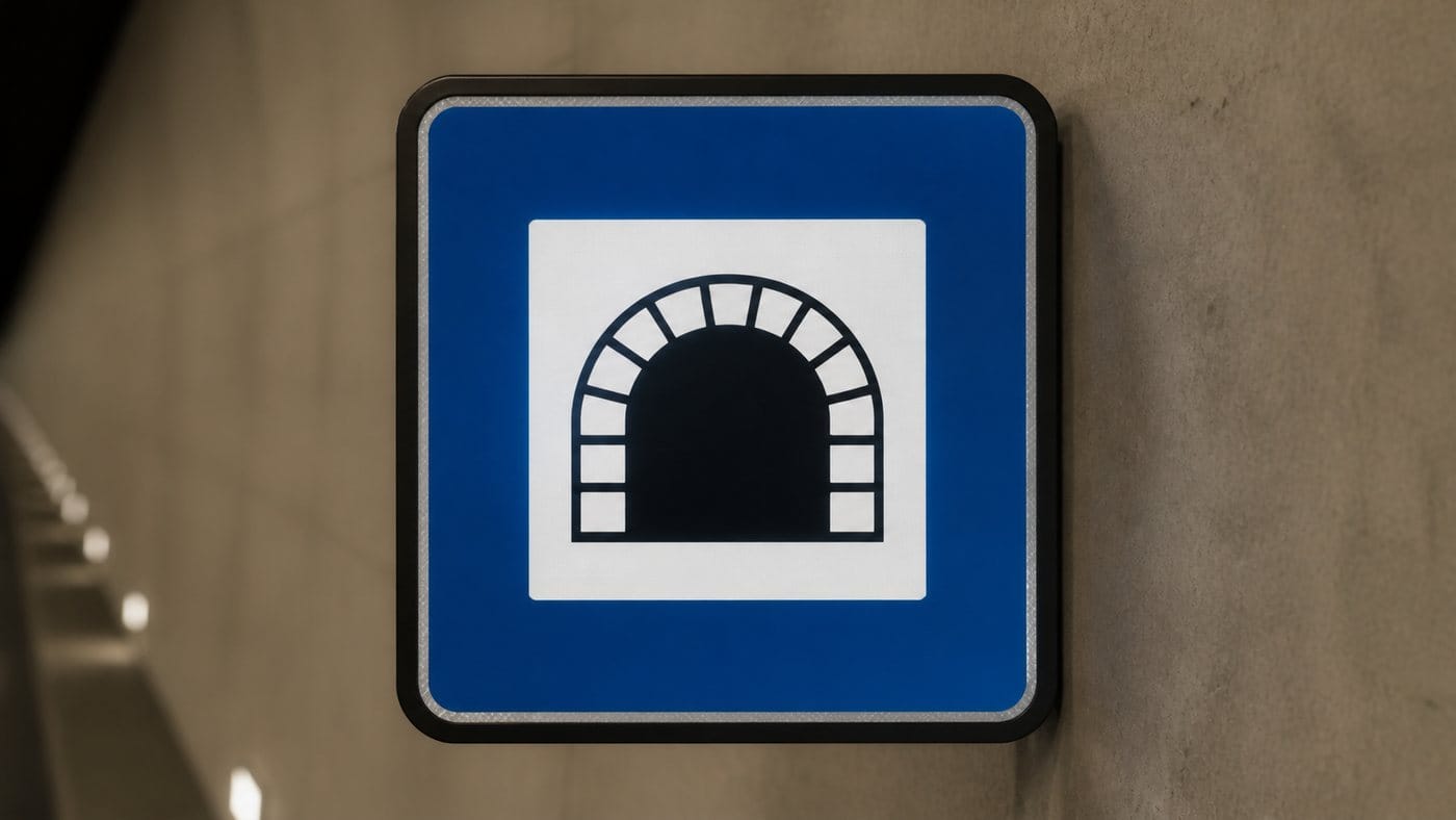 Plotselinge file in een tunnel