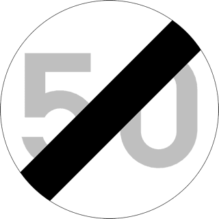 Verkeersbord C45: einde van de snelheidsbeperking (andere versies)